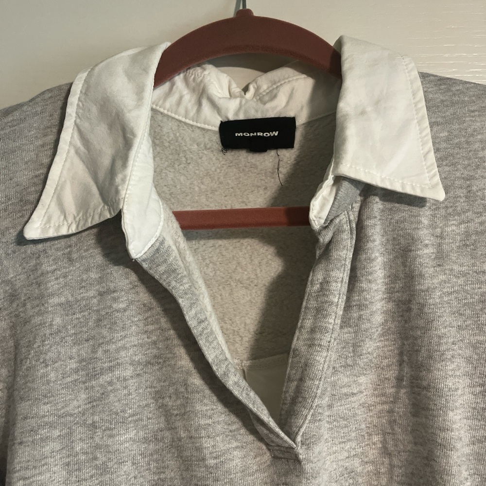 Monrow mixed material polo top - Picture 2 of 5